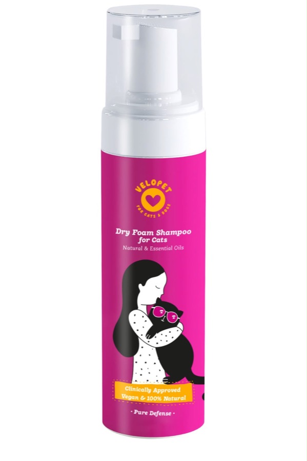 Velopet Dry Foam Shampoo for Cats